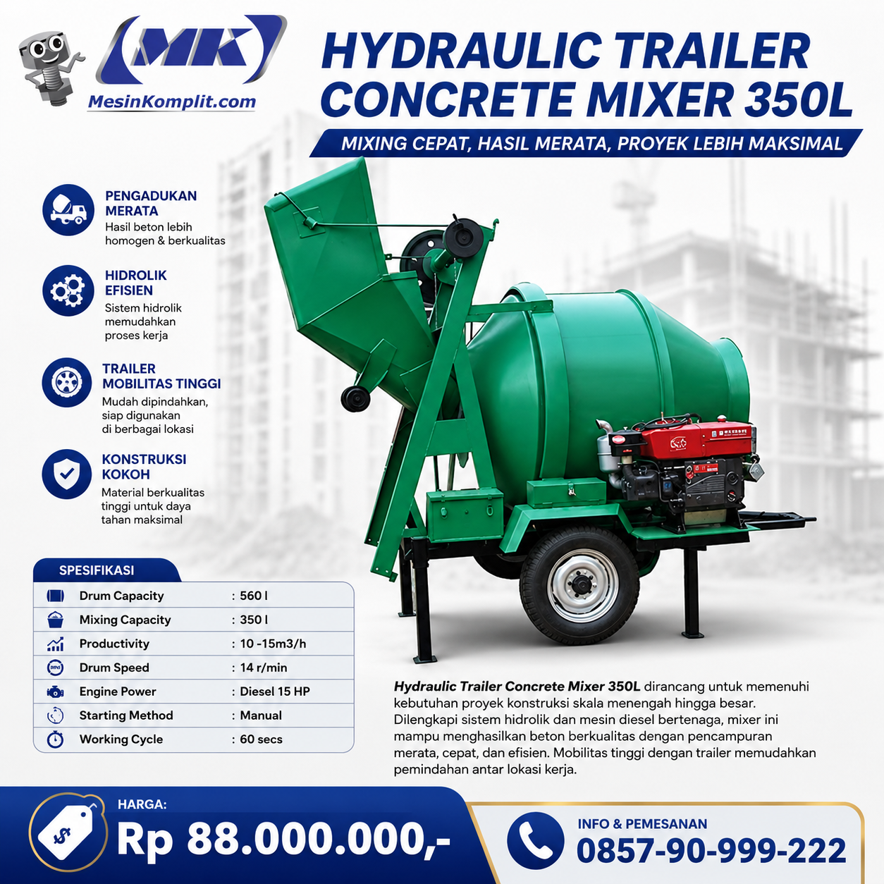 Trailer Pengaduk Coran Se...